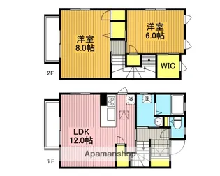 埼玉県さいたま市桜区道場2丁目【テラスハウス】の間取り