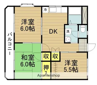 ピースフルハイツ(平和不動産)【301号室】の間取り