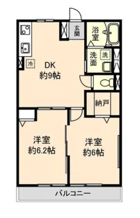 ハイム領家【202号室】の間取り