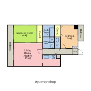 埼玉県さいたま市緑区東浦和1丁目【マンション】の間取り