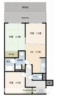 ライオンズマンション浦和原山【1階】の間取り