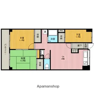 ソレイユ久保【412号室】の間取り