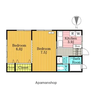 コーポトキワ【102号室】の間取り