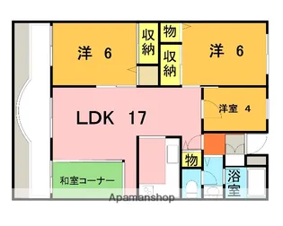 ドルフヤマノウチB棟【3階】の間取り