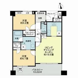 ライオンズヴィアーレ浦和弐番館【10階】の間取り