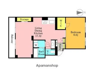 アールリエット浦和常盤A棟【407号室】の間取り