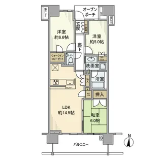 プラウド浦和仲町マークス【9階】の間取り