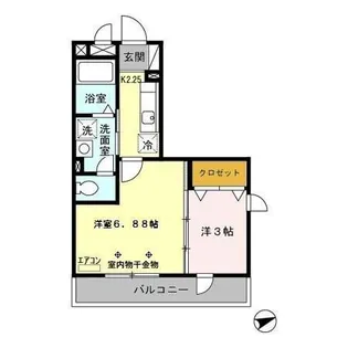 トレビナ中浦和【301号室】の間取り