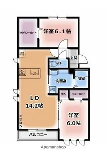 メルヴェーユイイダ芝原【1階】の間取り