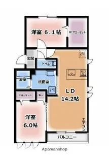 メルヴェーユイイダ芝原【2階】の間取り