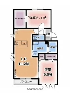 メルヴェーユイイダ芝原【2階】の間取り