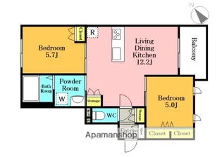 クレール・ド・ベルヴィル【2階】の間取り