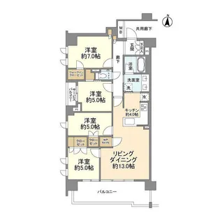プレミスト浦和常盤SUITE【4階】の間取り