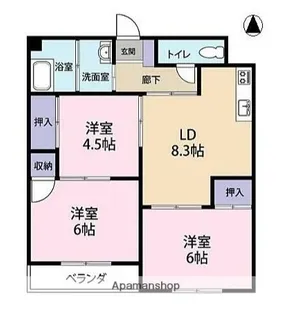 埼玉県さいたま市南区太田窪2丁目【マンション】の間取り