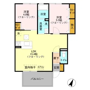 ヴィラSAKURA A【1階】の間取り