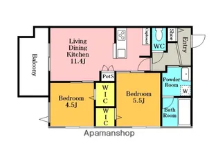 クレスコート岸町【3階】の間取り