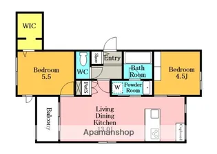 クレスコート岸町【3階】の間取り