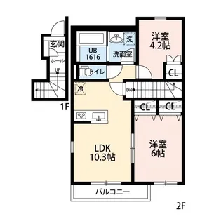 コントレイルⅠ【204号室】の間取り