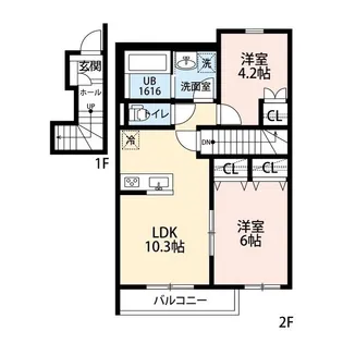 コントレイルⅠ【202号室】の間取り