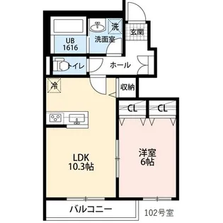 コントレイルⅡ【102号室】の間取り