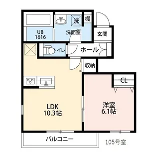 コントレイルⅡ【105号室】の間取り