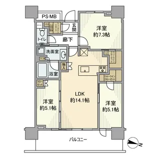 URAWA THE TOWER【21階】の間取り