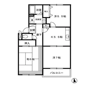 ロイヤルハイツ矢島【201号室】の間取り