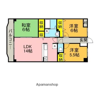 パステル堀之内【106号室】の間取り