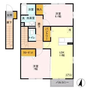 K・ISLAND 弐番館【2階】の間取り