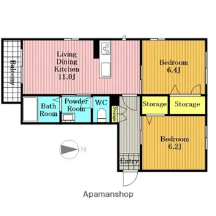 SUN LAVENDER【101号室】の間取り