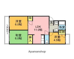 サンライズマンション大宮【4階】の間取り
