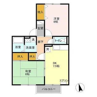 ドミールエム 弐番館【2階】の間取り