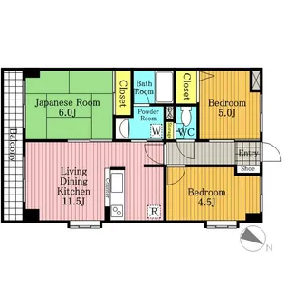 ファーストシティ大宮【2階】の間取り
