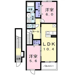 プリムローズⅡ【2階】の間取り