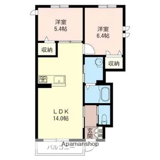 ブライトン【1階】の間取り