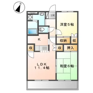 サンヒルズつつじヶ丘【1階】の間取り