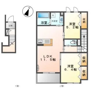 シャインフィールド【2階】の間取り