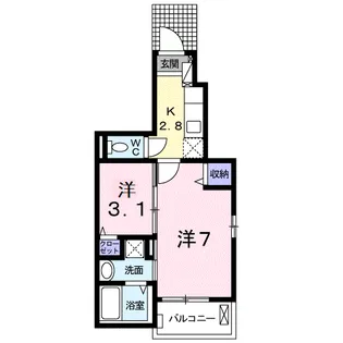 オークランド【101号室】の間取り