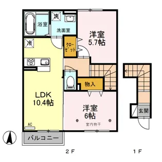 グランデ Ⅰ【2階】の間取り