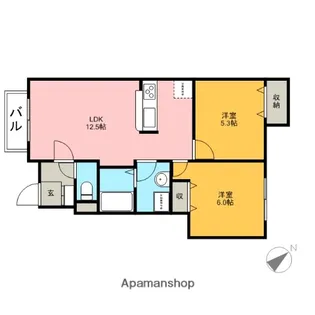 PARIOⅡ【102号室】の間取り