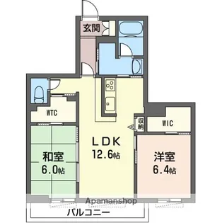 フリューゲル【2階】の間取り