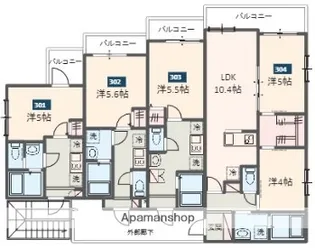 MELDIA宮原【3階】の間取り