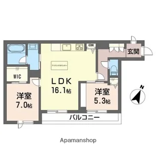 ラピス ラズリ【301号室】の間取り