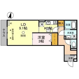 コリーヌヴェール日進【1階】の間取り