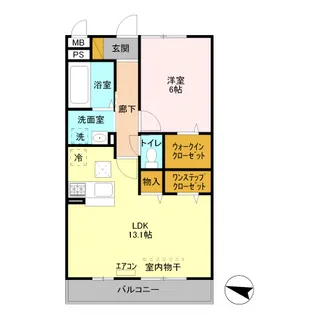 ラ ロジュマン シャンティ【1階】の間取り