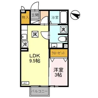 リヴェール・エスパシオ【1階】の間取り