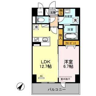 シェルト新都心【9階】の間取り