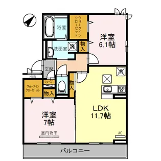 ブライトネス【1階】の間取り