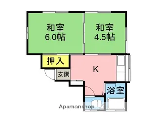 上尾市弁財アパート【101号室】の間取り