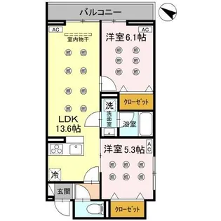 奈月ヒルズ【3階】の間取り